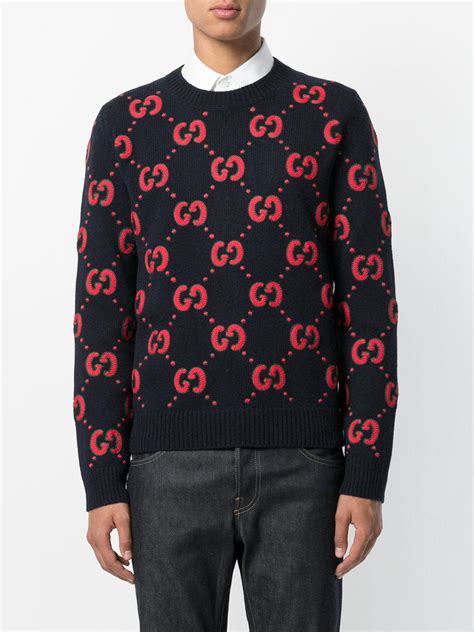 gucci gg knitted wool and cotton top|Gucci sweater on blackish.